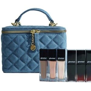 Glowiest Touches 7 Piece Eye and Lip Makeup Set with Denim Vanity Case
